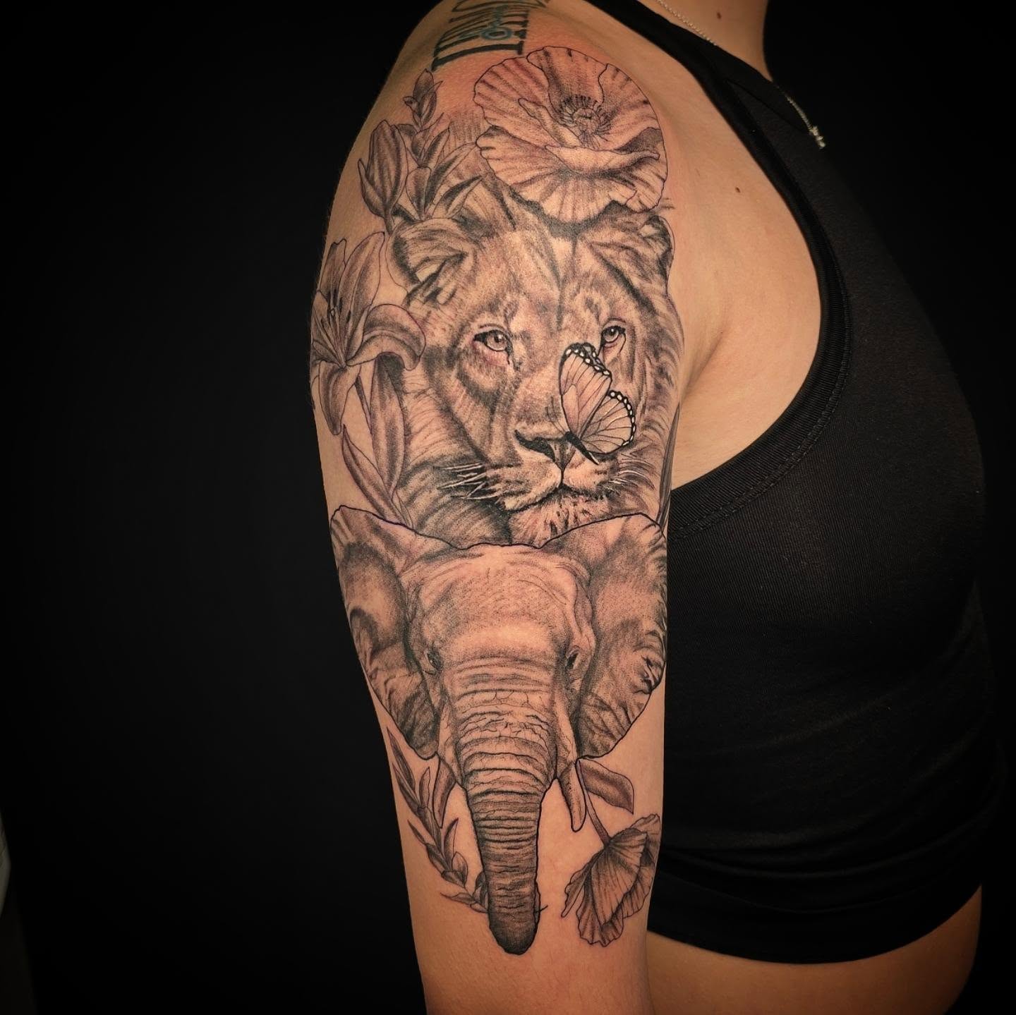 Thank you Ivory for allowing me to do this meaningful piece for you! #redoctopustattoo #liontattoo #dmvartists #dmvtattoos #marylandtattooartist